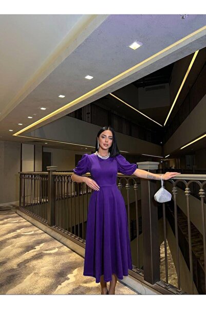 MRY BUTİK Rochie de lungime midi cu mâneci pepene mov 583151