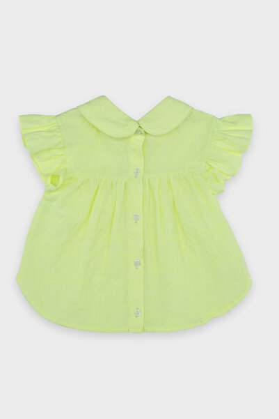 Panço Kız Ecru Dokuma Bebe Yaka Bluz