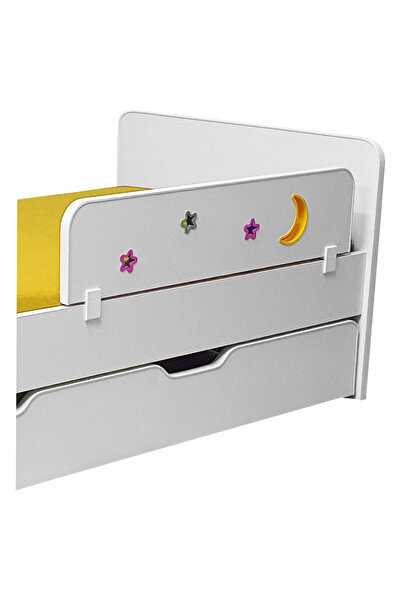 Atelierul Pat Copii SRL Paravan protectie pat copii SKY-F cu decupaje si ornamente colorate - 70 x 18 cm