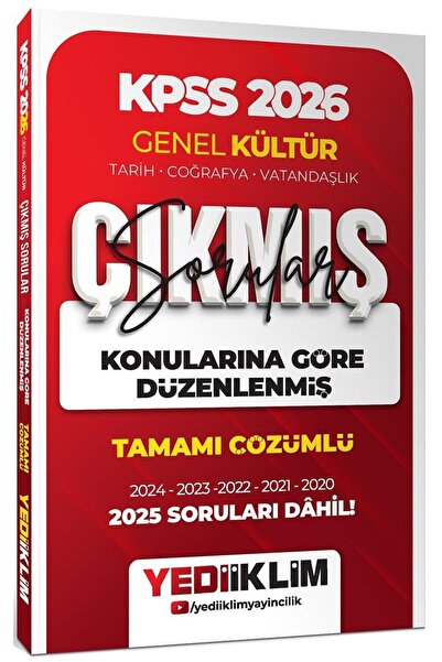 Yediiklim Yayınları 2026 KPSS Genel Kültür Konularına Göre Düzenlenmiş Tamamı...