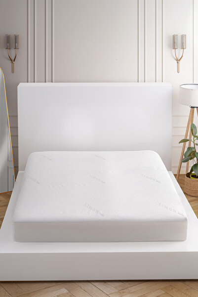 Limon Soft Yatak Alezi Jakarlı Fitted Full Kenar Sıvı Geçirmez Yatak Koruyucu Beyaz