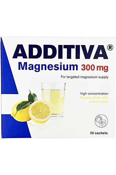 Additiva مشروب المغنيسيوم 300 ملغ، 20 كيسًا من حبيبات فوارة، 74 جرامًا