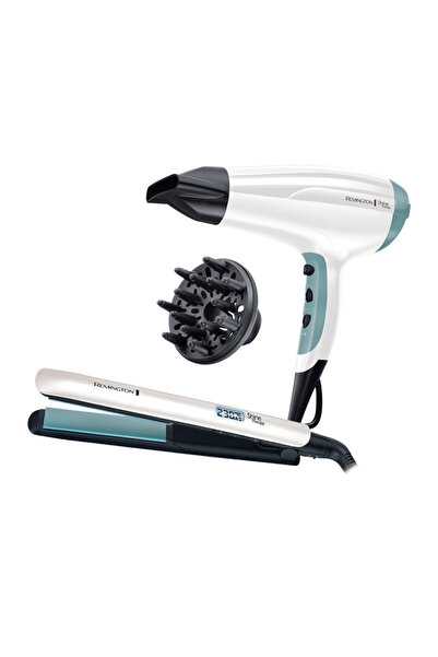 Remington Gift Set S8500GP, Straightener, Hair Dryer, 2300W, 150C - 230C, Turbo Boost, Ionic, White