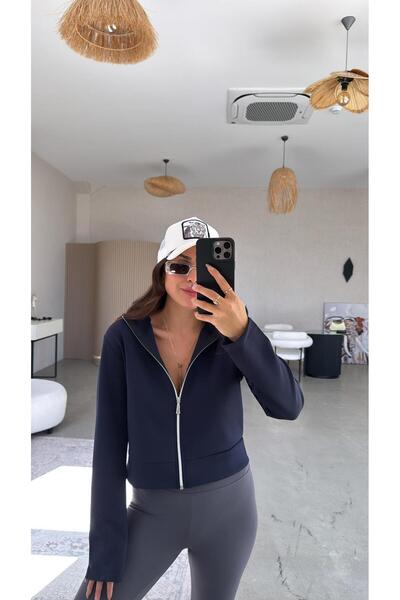 Buket Teke Navy Blue Scuba Jacket