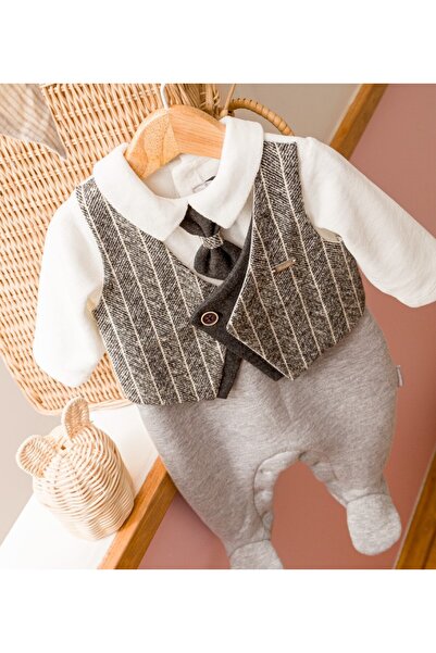 Babydola Baby Winter Romper with Tie and Snap Fasteners on the Feet