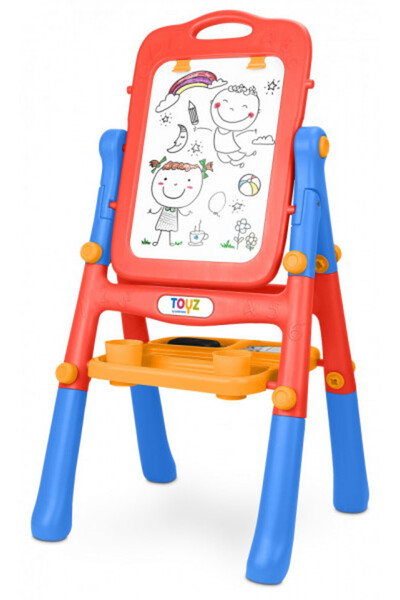 TOYZ Tablă magnetică educativă pentru copii, roșie, față-verso