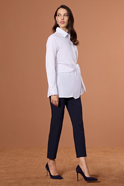 UPGRADE Ön Bağlamalı Gömlek Beyaz