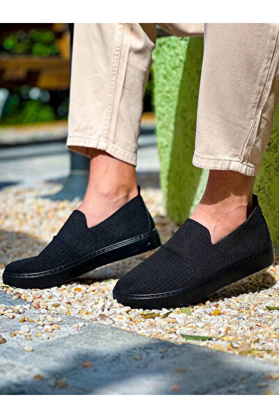 Zerenyus Zrn-114 Black Knitwear Orthopedic Sole Laceless Casual Men's Shoes