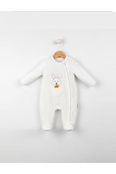 Babydola Babydoıla Velvet Zippered Footed Jumpsuit