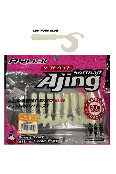 RYUJI Baby Curtail 4.3cm Kokulu LRF Silikon Yem 8 adet Luminous Glow