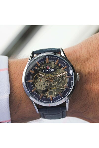 Reward Rwa142280 Leather Band Automatic Men's Wristwatch