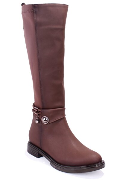 DAGOSTER DZA07-43621911 Cizme de damă maro casual elastice cu toc plat