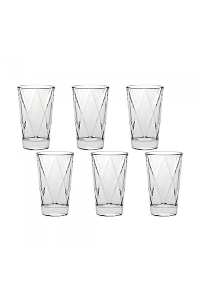 Vidivi Set of 6 tall tempered glass tumblers CONCERTO collection 280ml