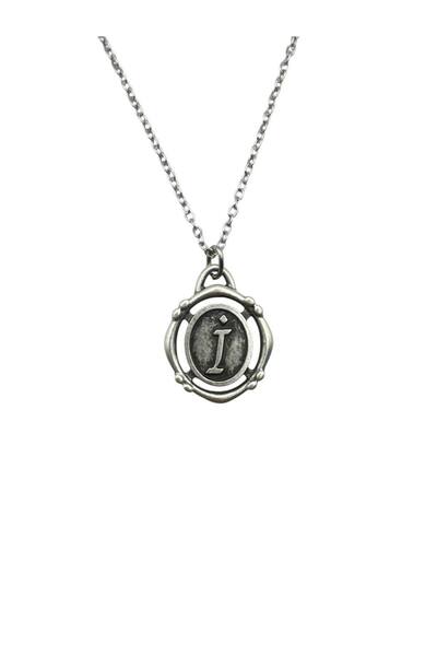 Herşey Nota قلادة للجنسين بحرف i وشكل قديم - تصميم شخصي وأنيق وأصيل