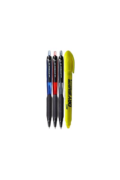 UNİ-BALL Set 3 Pixuri Jetstream UNI SXN-101, 0.7mm, cu grip, mecanism retract...
