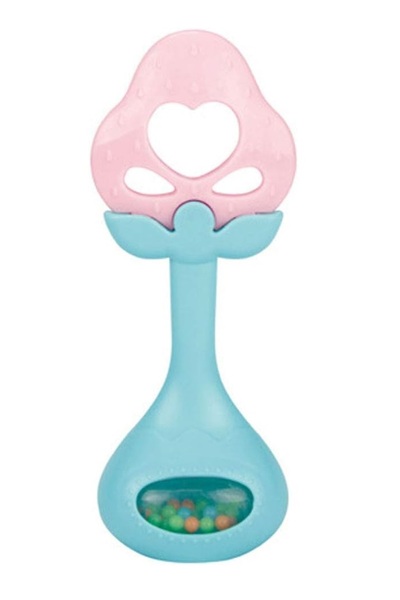 huanger - Baby Teether with Rattle Fruit Shape - Strawberry