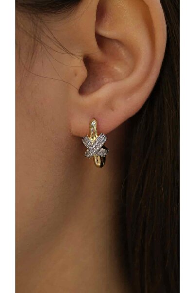 Jerie Gold X Figure Minimal Hoop Earrings
