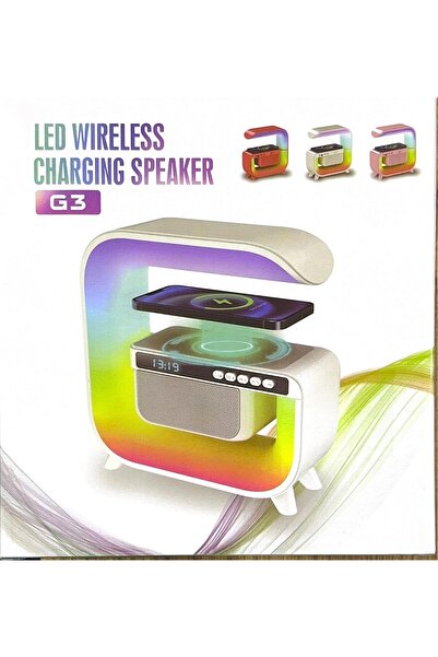 Generic G3 LED Wireless Charging Speaker with Alarm Clock, 16M Colours, 10W Fast Charging & App Control