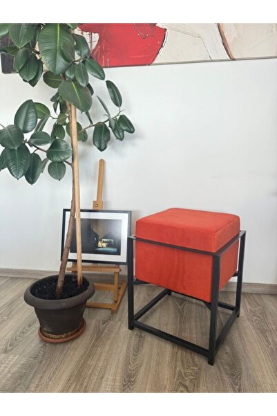 OEM Scaun rotund metalic cu cadru din aluminiu și tapițerie textilă rezistentă, înălțime 50 cm