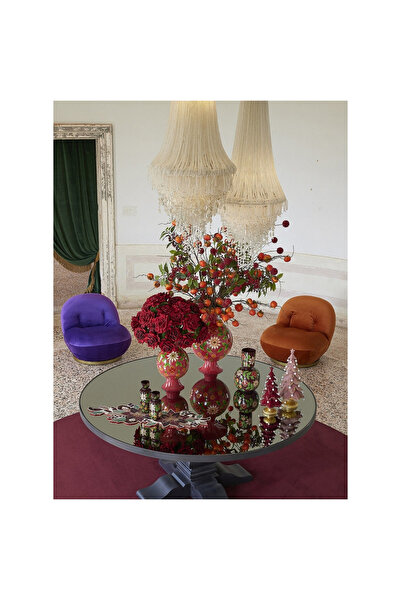 BraziPremium By OLLMA Christmas decoration, Christmas tree model with pearls and glitter, 46x22 cm, pink