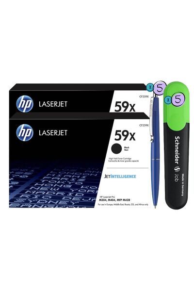 HP Original HP59X Toner Cartridge Set, 2xCF259X Black, 20000pages, 5xPix Schneider and 5xTextmarker Schn