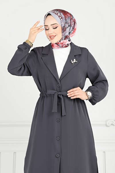 ModaMerve Kruvaze Yaka İkili Takım 021MR1078-MS Antrasit