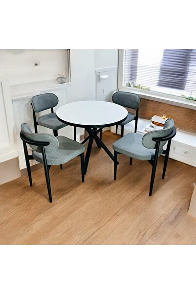 Modern Style Home Yeliz Mutfak Masa Takımı 4 Kişilik Beyaz Masa