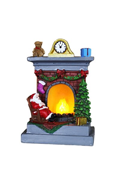 OEM Christmas Fireplace Decoration, Decorative Fireplace with Resin Fire, Fireplace Model with M