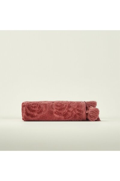 Bella Maison 100% Cotton Rose Jacquard Hand Towel Plum (30X50 cm)