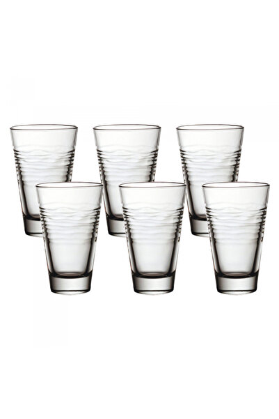 Vidivi Set of 6 tall glasses made of tempered glass, OASI collection, 380ml