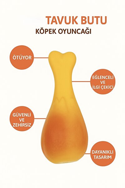 Papağanhane لعبة كلب على شكل فخذ دجاجة – متينة وممتعة وآمنة