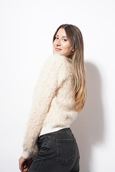 Pafi Moda Πλεκτό Ζακέτα Starry Bearded Μπεζ