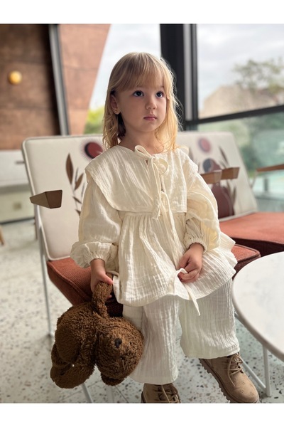 Balerinikizler Baby&Kids Muslin Set with Collar Detail