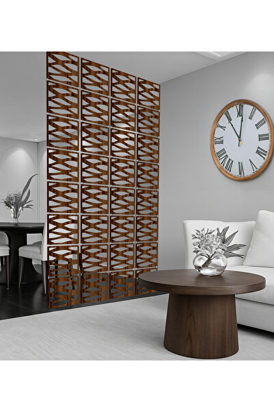 WOODDOOM Akan Su Lazer Kesim Paravan, Ahşap Seperatör, Panel Levha Seti Dekorasyon Ahşap Oda Bölücü Desen