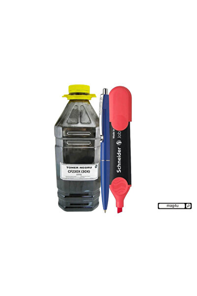 JADI Set Bidon Refill Praf Toner Compatibil HP(30X) CF230X Negru, 1000g- Pix Schneider si Textmarker