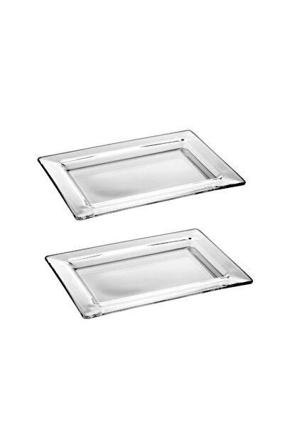 Vidivi Set of 2 tempered glass plates RIALTO collection 24x18xh2.5cm