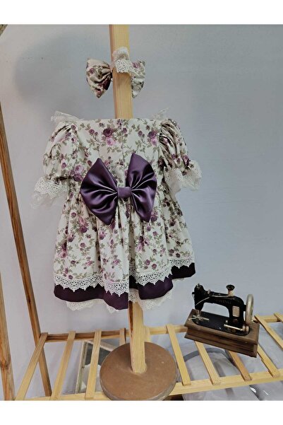 Minik Terzi Mor fırfırlı elbise