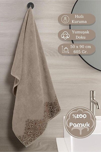 Karna Home Pamuk Tekli Havlu Jakarlı Klover - 50 x 90