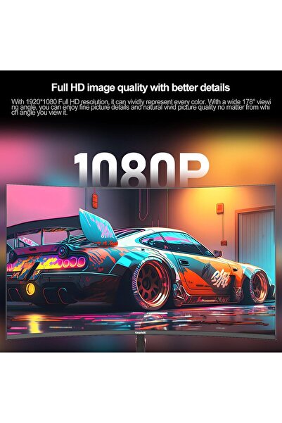 Gawfolk 27 Inch Gaming Monitor FHD 180Hz Curved Computer Monitors 1080P Frameless 1800R Display Scre