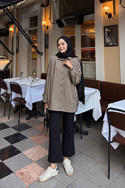 LOCCO Cămașă pentru femei cu detaliu pliat în față, nurcă