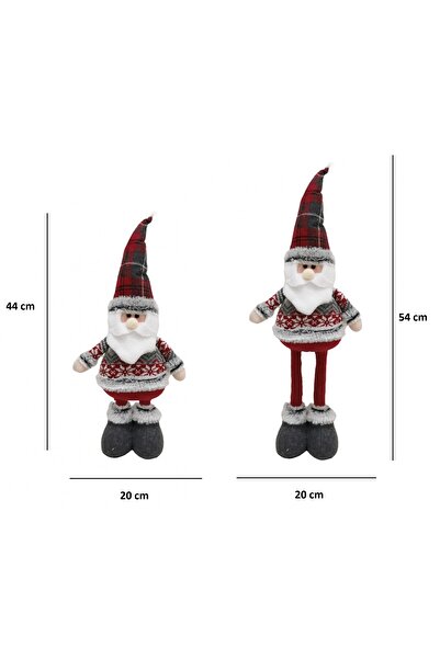 Flippy Διακοσμητικό Φιγούρα, Flippy, Άγιος Βασίλης, Τηλεσκοπικά Πόδια, Ρυθμιζόμενο Ύψος 44-54cm, Κόκκινο/Γκρι