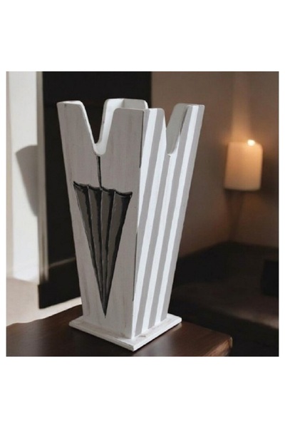 Decoratiuni Vintage Casa Retro Suport umbrele, pictat manual, alb gri, inalti...
