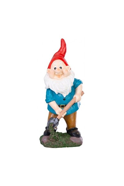 Magic Home Garden Decoration, MagicHome, Polyresin, Dwarf with Shovel, 13.5x13x31 cm