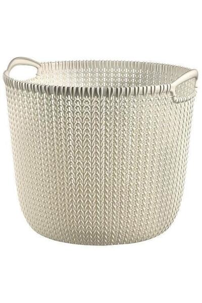 CURVER Laundry Basket, 2 Handles, Cream, 30 L, 40x39x33 cm,
