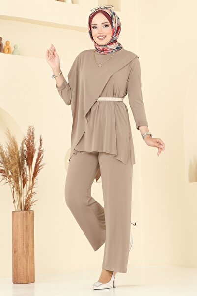 ModaMerve Asimetrik Kesim Sandy Takım 6026UZ662-MS Vizyon
