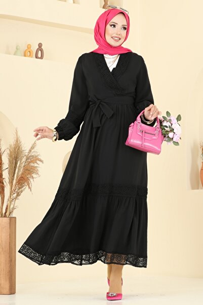 ModaMerve Fisto Detaylı Etekli Takım 2721SL432-MS Siyah