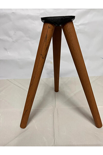 HAMADEX 47 cm Açık Meşe Ahşap 3’lü Sehpa Ayağı Seti | 3 Adet + 1 Adet Üç Giri...