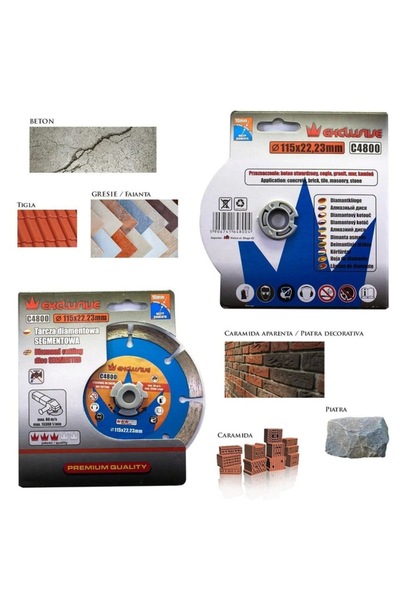 richmann Segmented Diamond Blade, Concrete, Dry Cutting, 115 mm/22.23 mm,