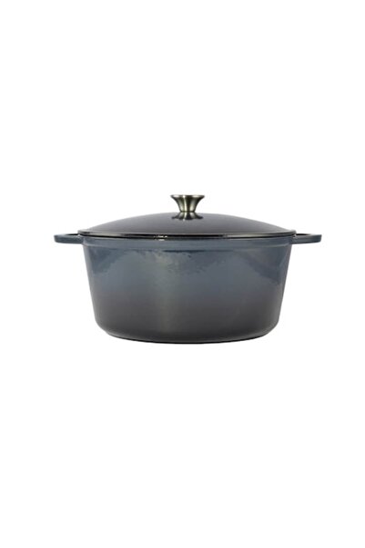 Perfect Home Enameled Cast Iron Pot, 5.2 Liters, 26 cm, Blue