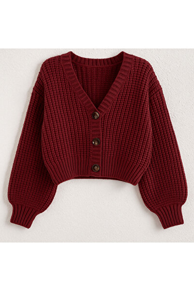 oneoff koyubej Örgü Düğme Detaylı Ribana Kol Kadın Yelek